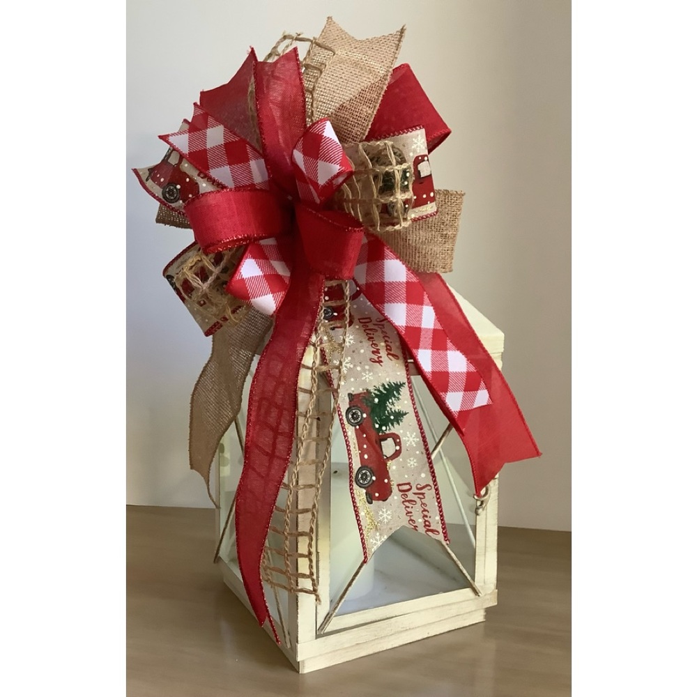 Winter & Checker Bow, Wreath Bow, Wreath Accent, Lantern Bow, & Xmas Tree Truck